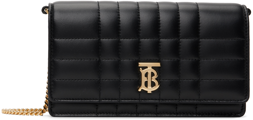 BURBERRY Lola Leather Wallet On Chain, Black