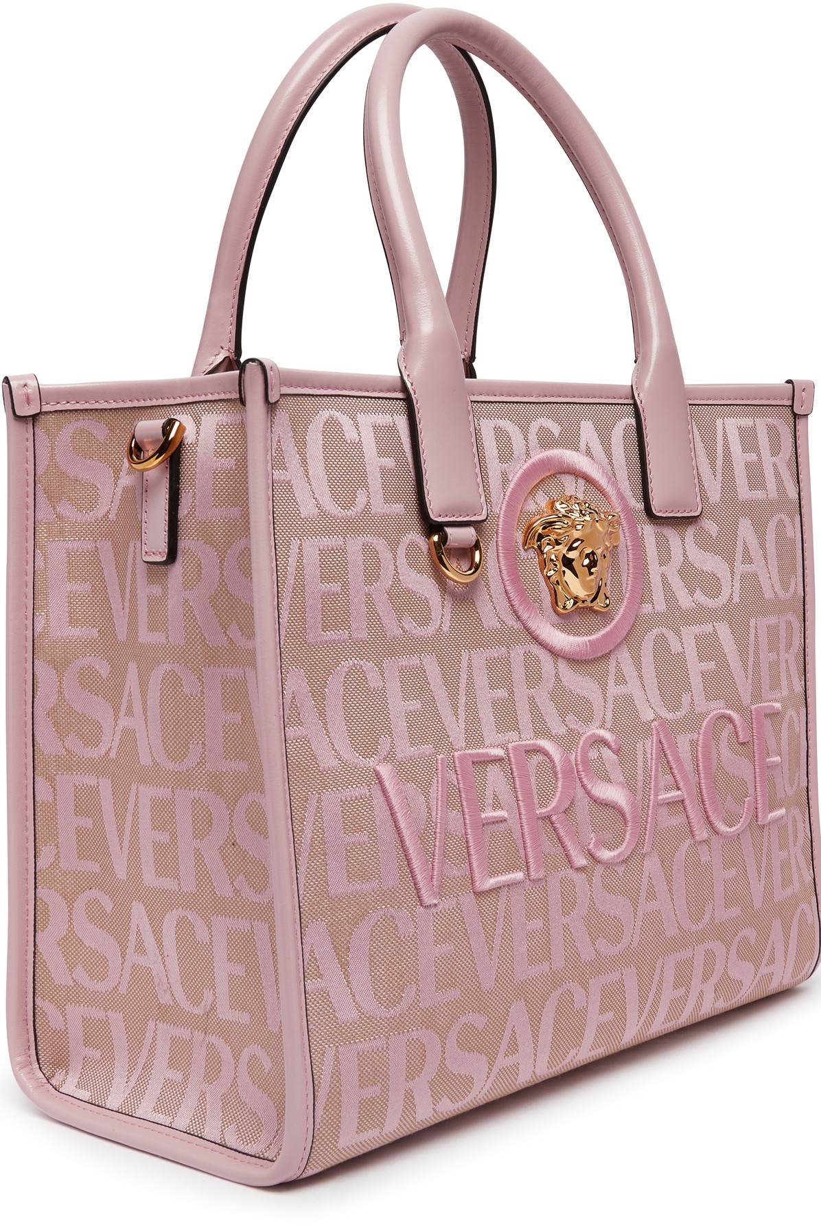 Versace Allover Small Tote Bag in Pink - Versace