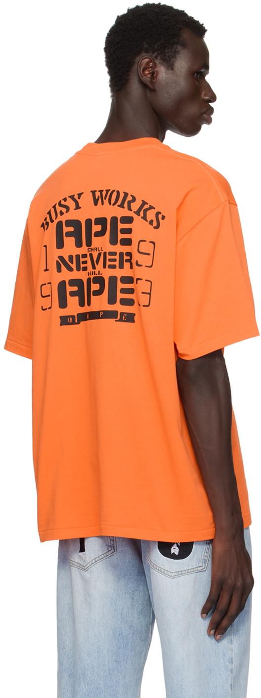 BAPE Orange OG Ape Head College T-shirt