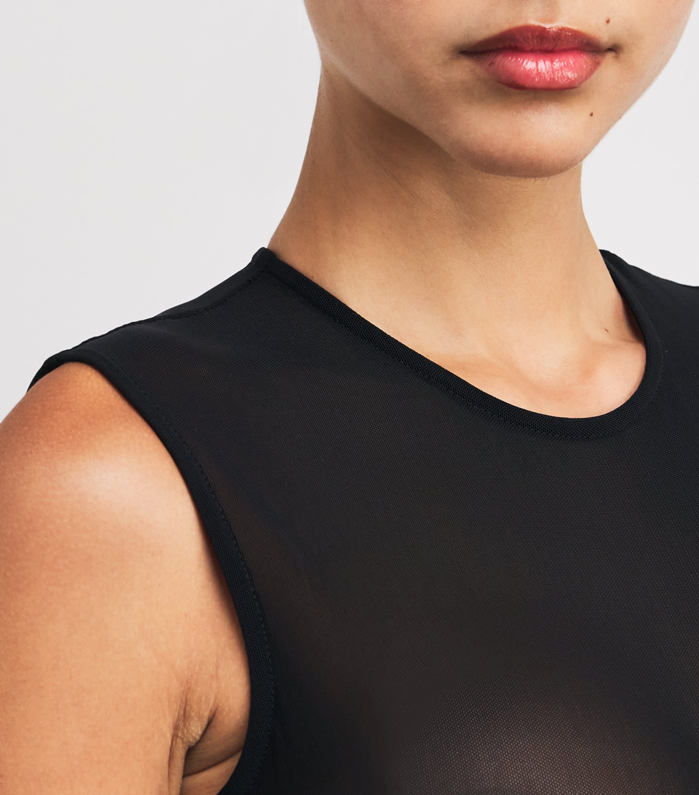 Alex Perry Stretch-Mesh Sleeveless Bodysuit
