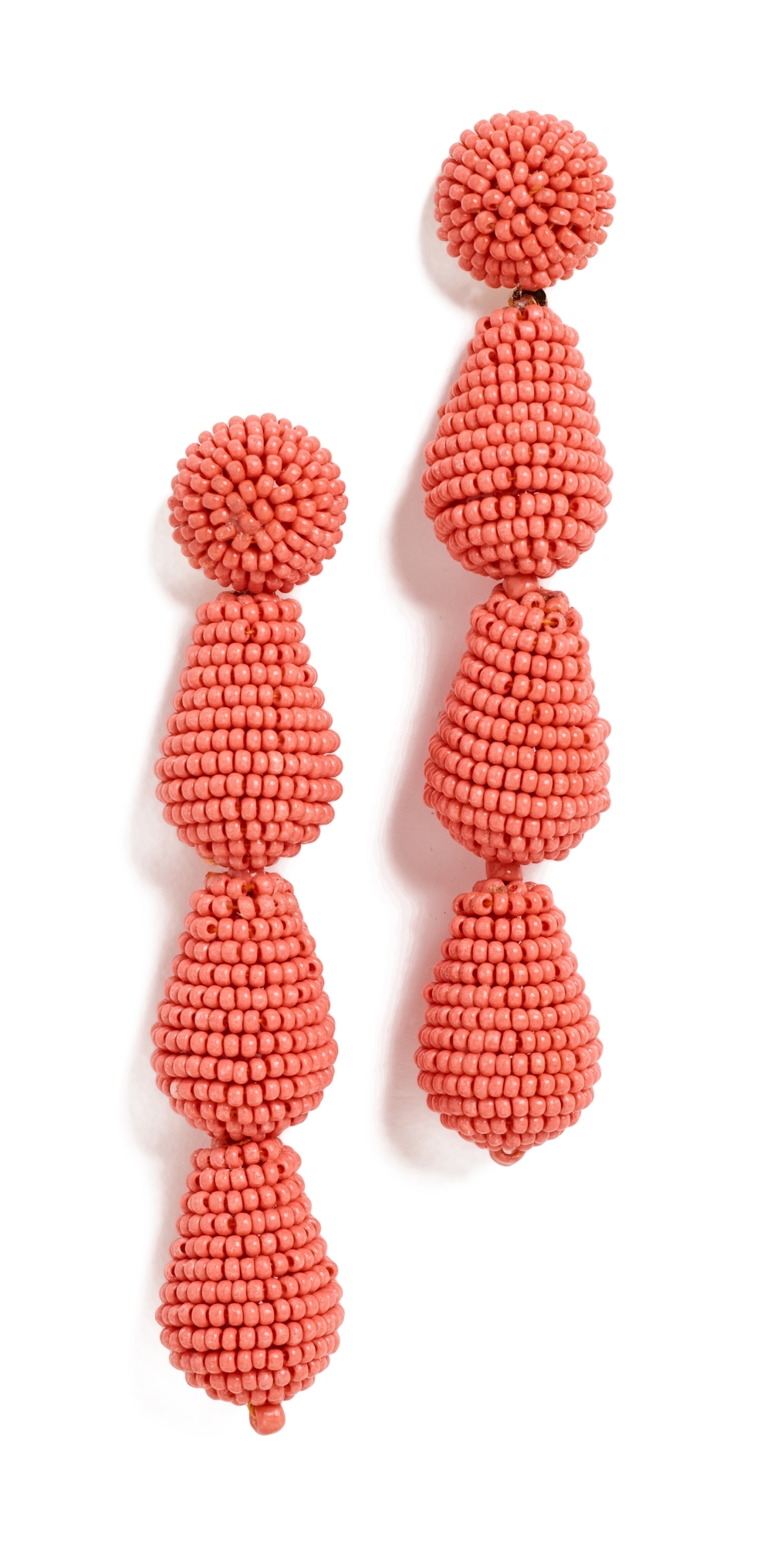Beaded Earrings Coral One Size