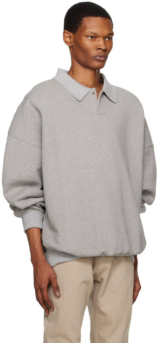 Fear Of God gray snap button polo shirt - Realry: A global fashion
