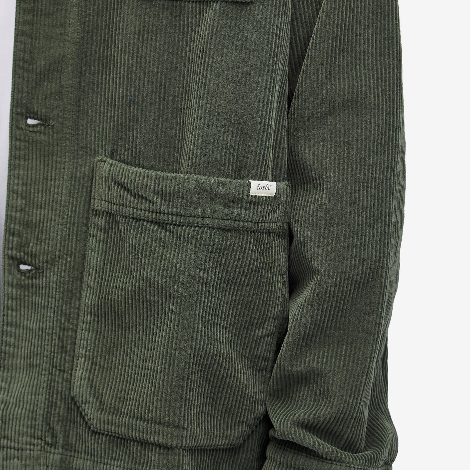Foret Men's Rowan Corduroy Overshirt in Dark Moss F4267-DKM