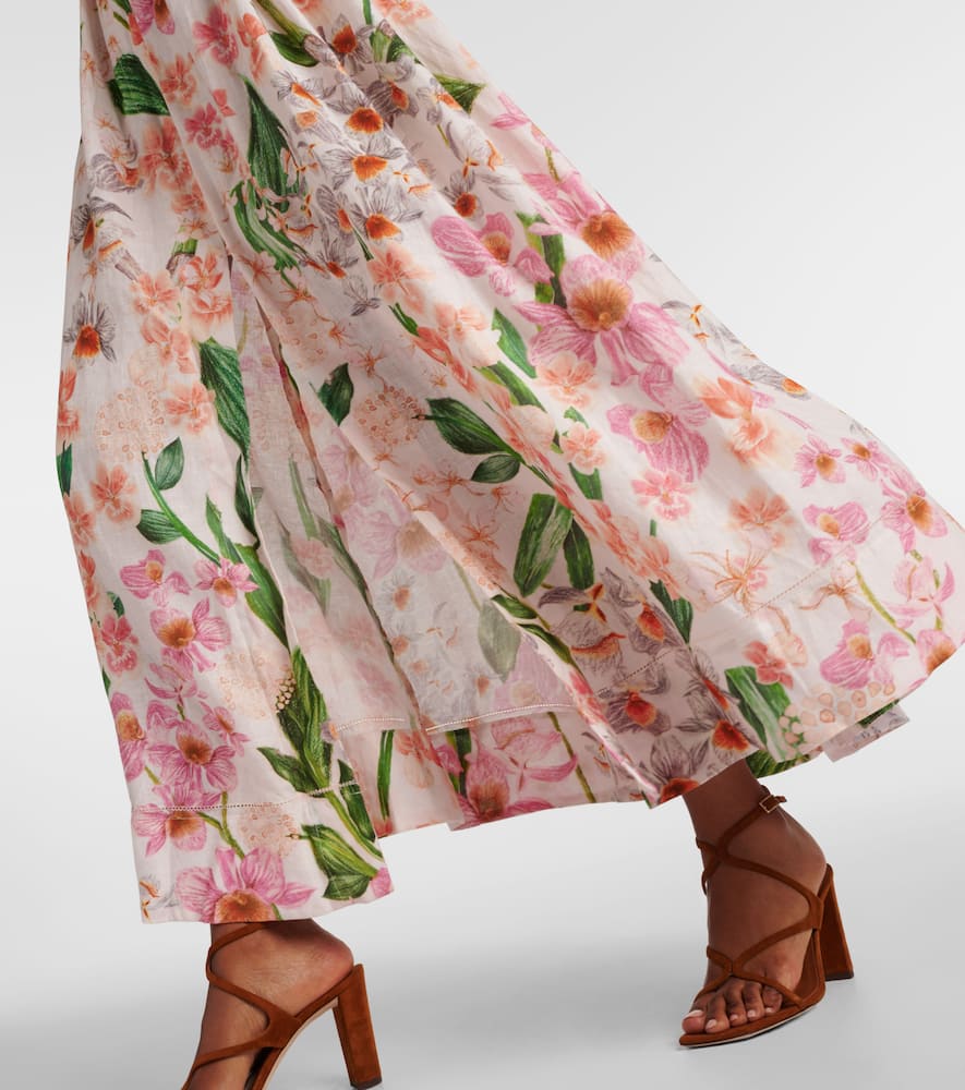 Agua by Agua Bendita Gesto floral linen maxi dress