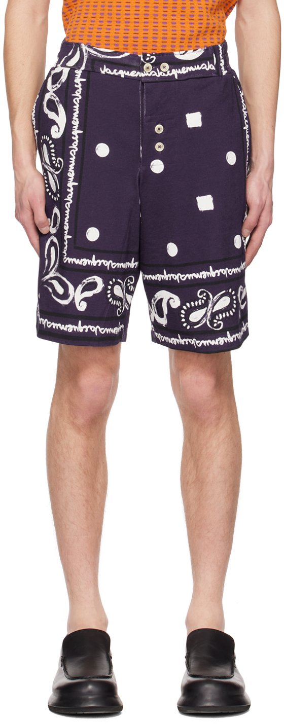 Jacquemus Navy Le Raffia Le Short Pingo Shorts - Realry: A global