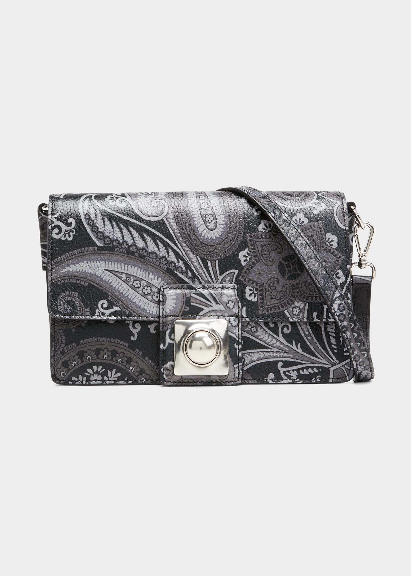 Etro Crown Me Paisley-Print Embellished Shoulder Bag