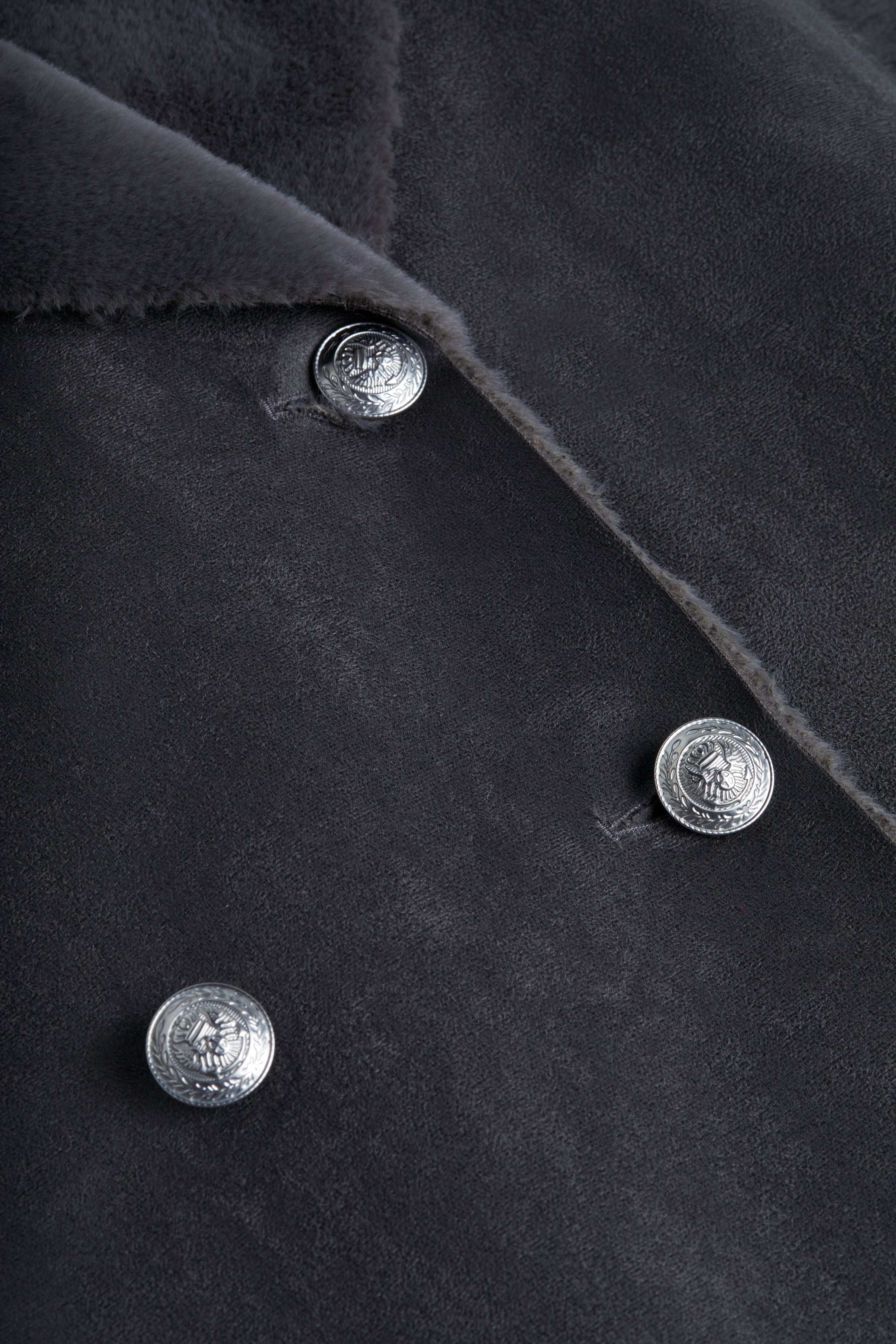 Citron Maxi Coat In Dark Grey