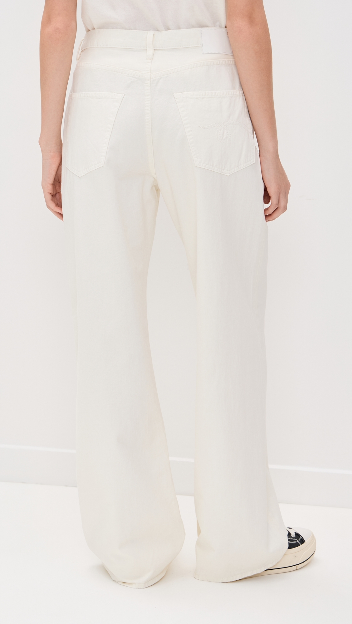 R13 Damon Pleated Jeans White Slubby Twill