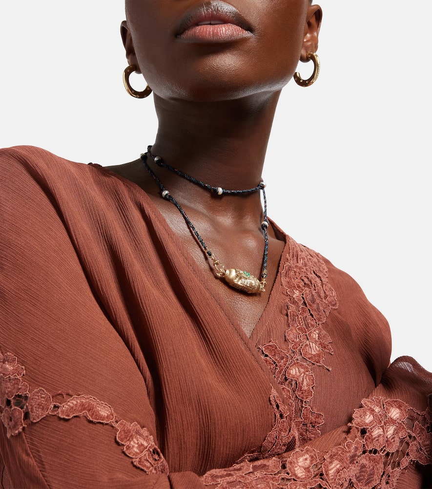 Marie Lichtenberg Good Things 14kt gold locket necklace with diamonds and onyx