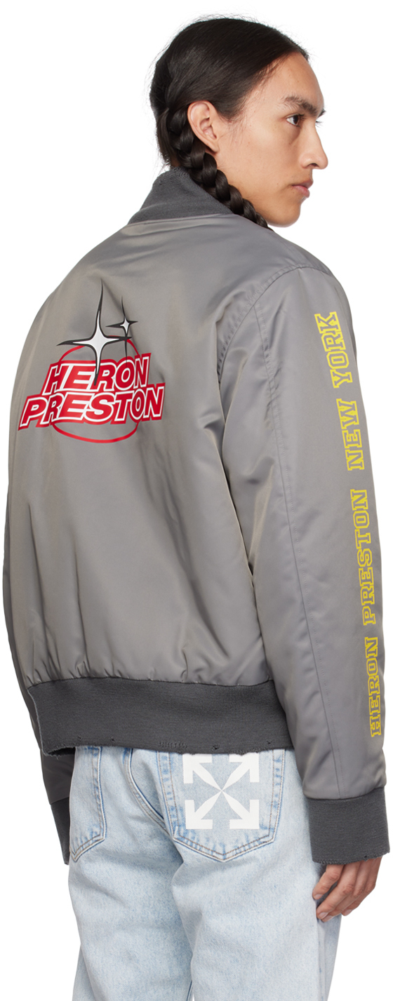 Heron Preston Men's Logo Print Varsity Jacket