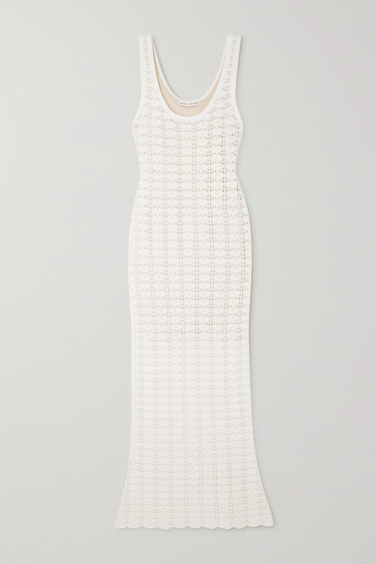 Alice + Olivia Veronique Crochet-knit Maxi Dress - White - large