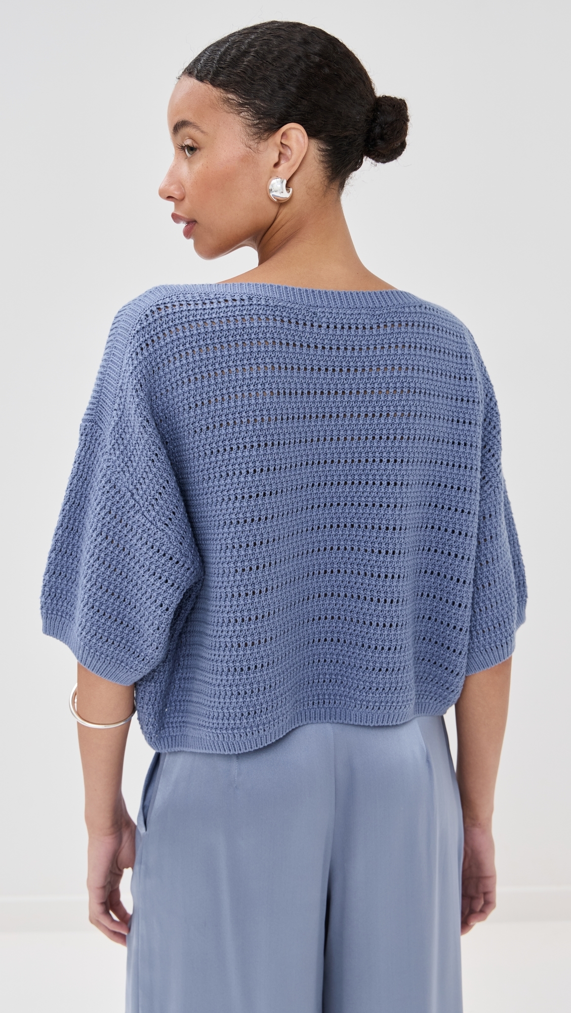 Nova Cropped Boat Neck Tee Dusty Periwinkle