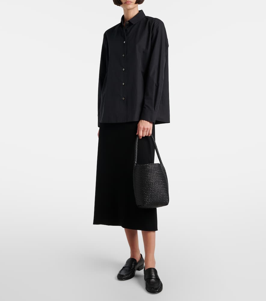 The Row N/S Park Medium woven leather tote bag