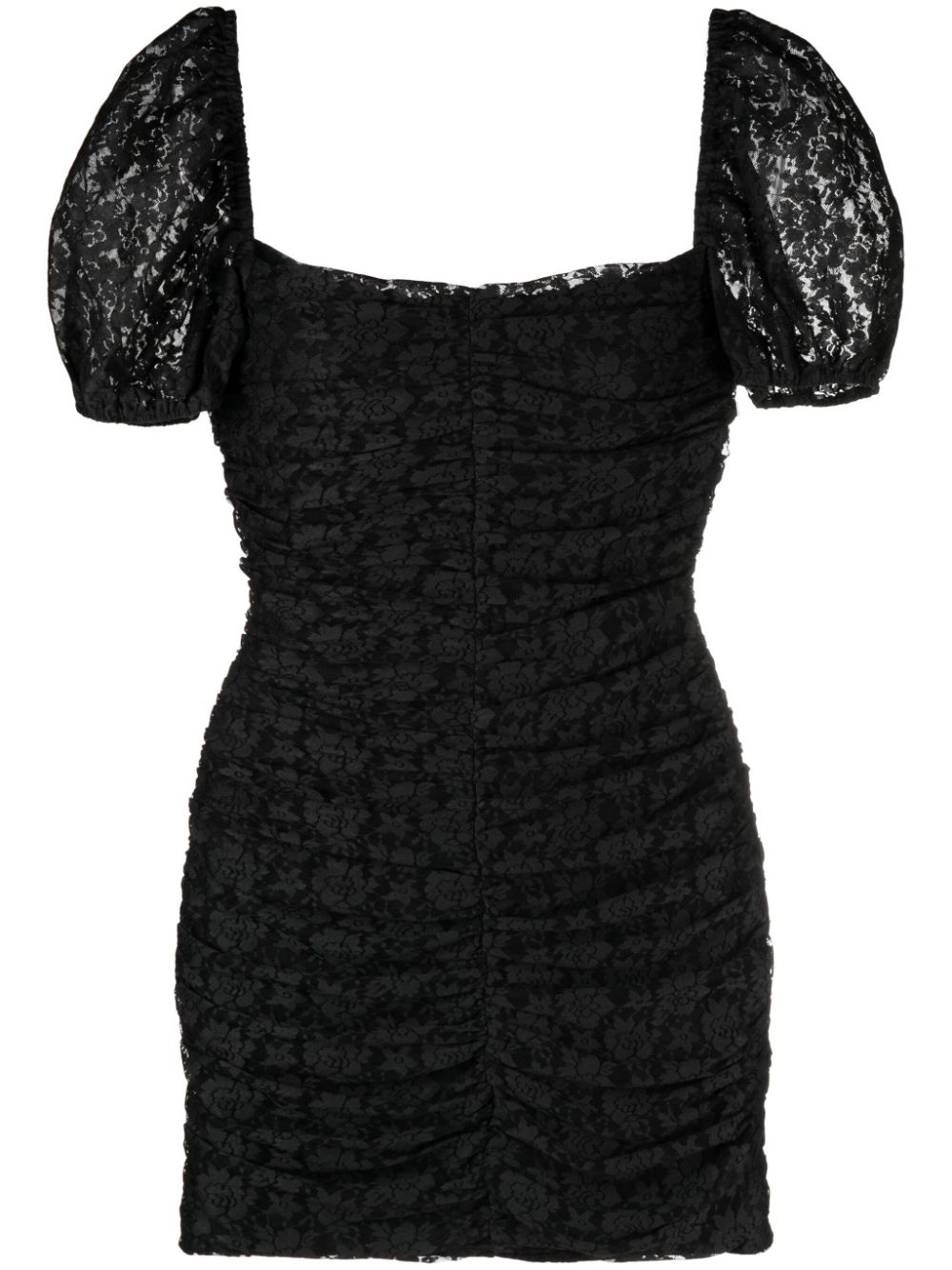 로테이트 비르커 크리스텐슨 여성 floral-lace ruched minidress - Black 110129100