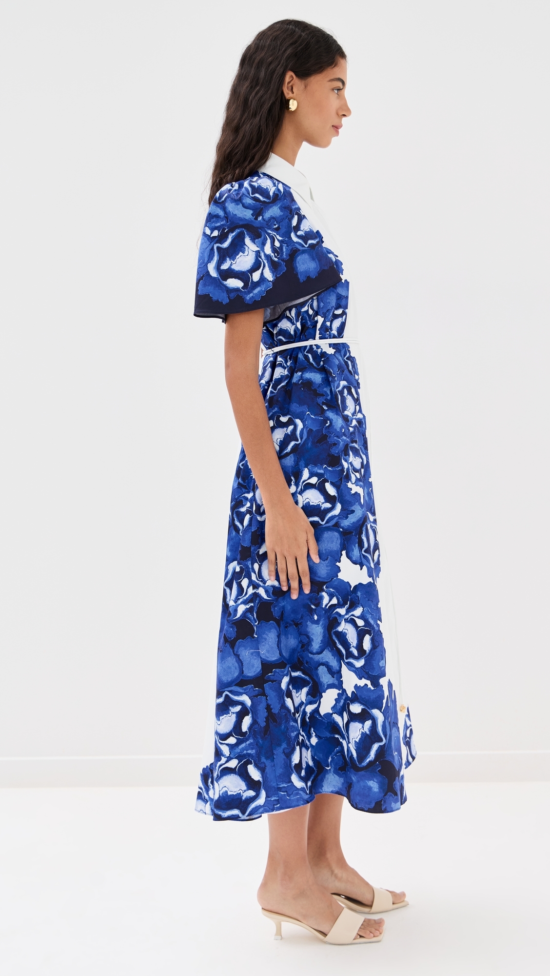 Aje Fernanda Midi Dress Boldly Blooming Cobalt