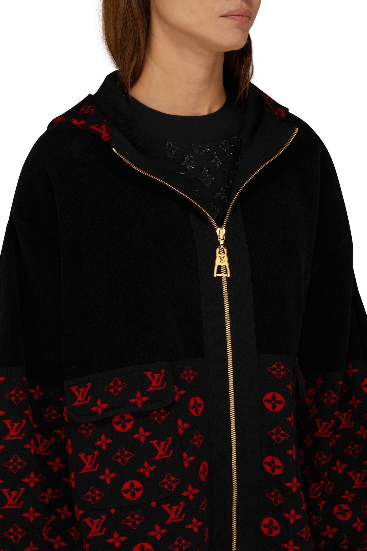 NWT authentic Louis VUITTON MONOGRAM KNIT OVERSIZED HOODIE