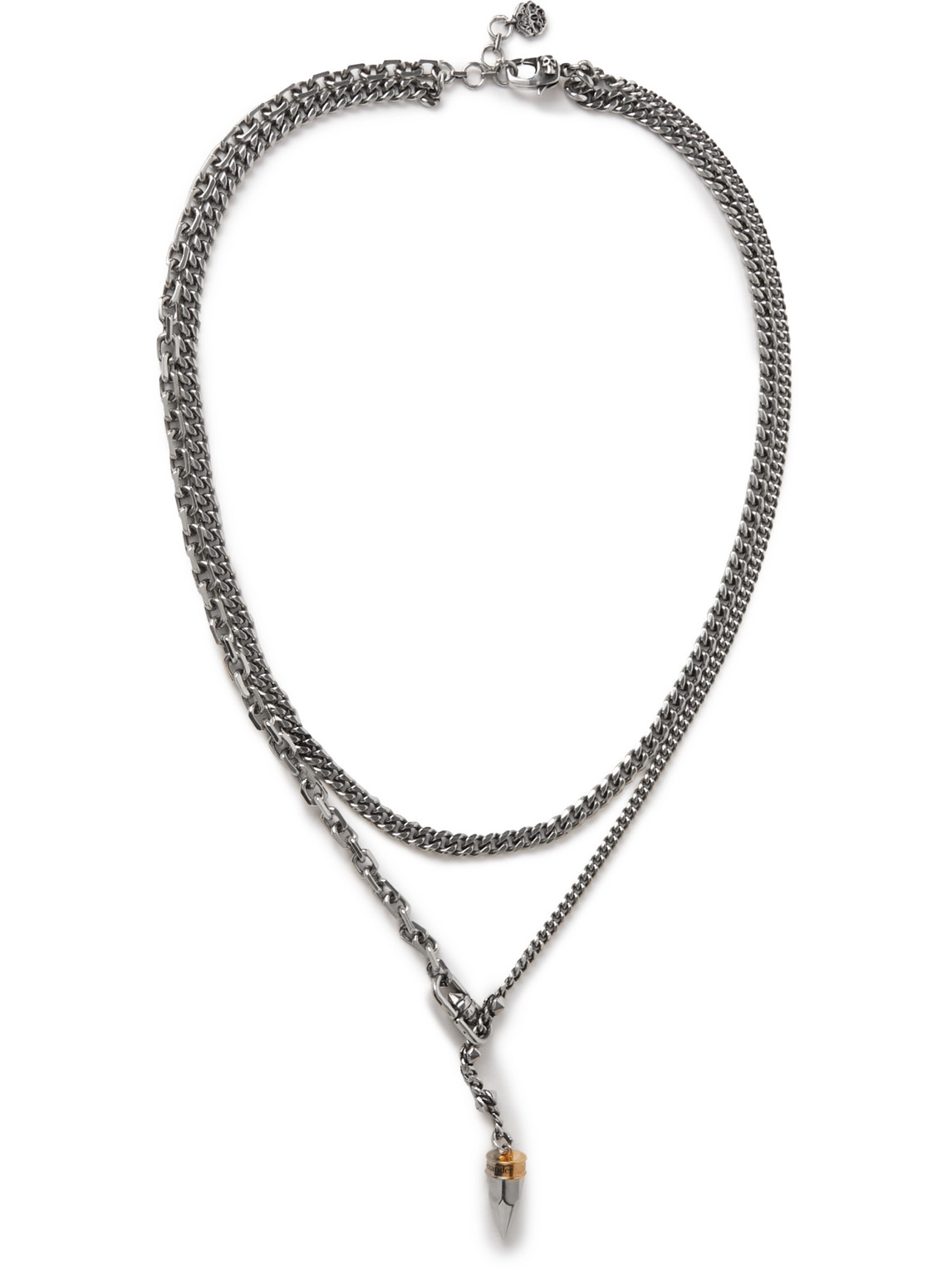 Gucci - Men - Burnished Silver Pendant Necklace Silver