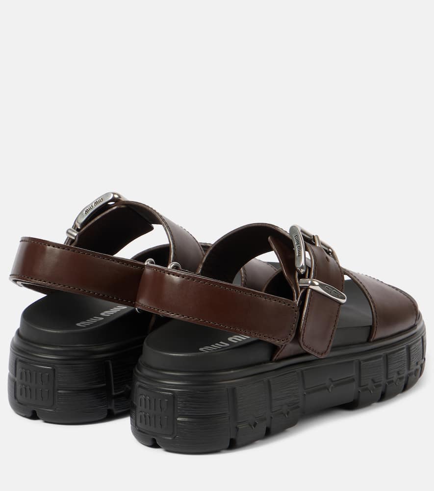 Miu Miu 50 leather platform sandals