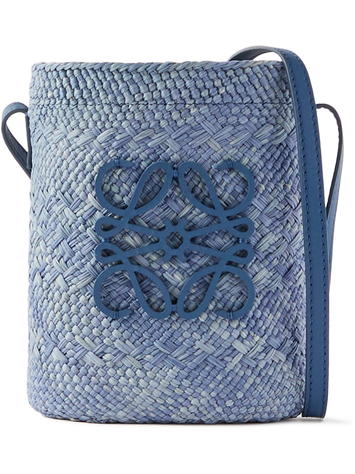 Loewe Paula's Ibiza Anagram Woven Bucket Bag in Blue for Men