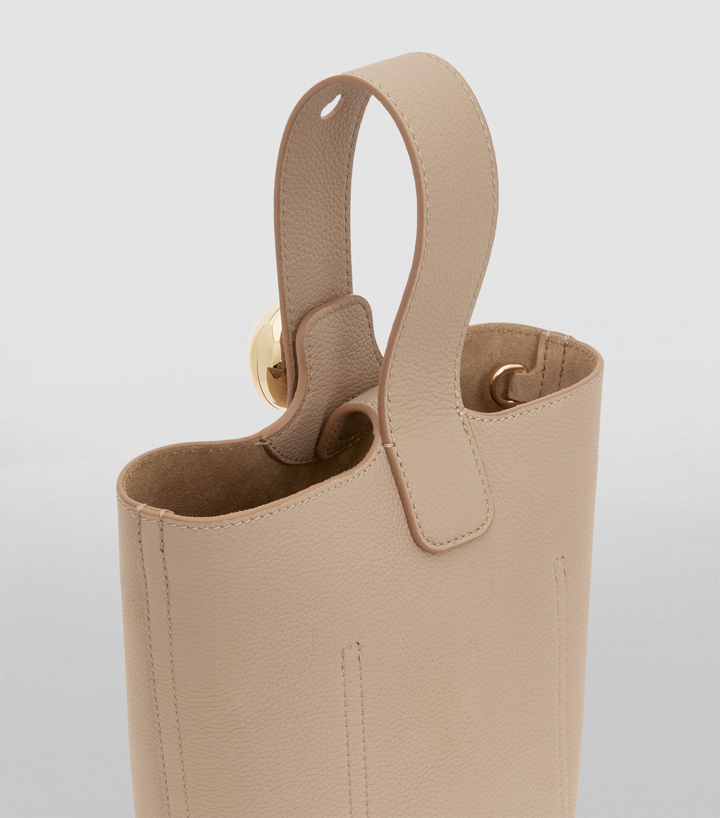 Mini Leather Pebble Bucket Bag