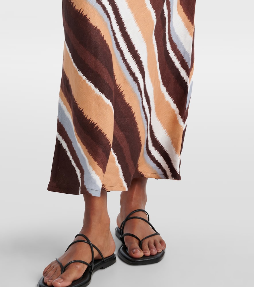 Dalicenca striped linen maxi skirt