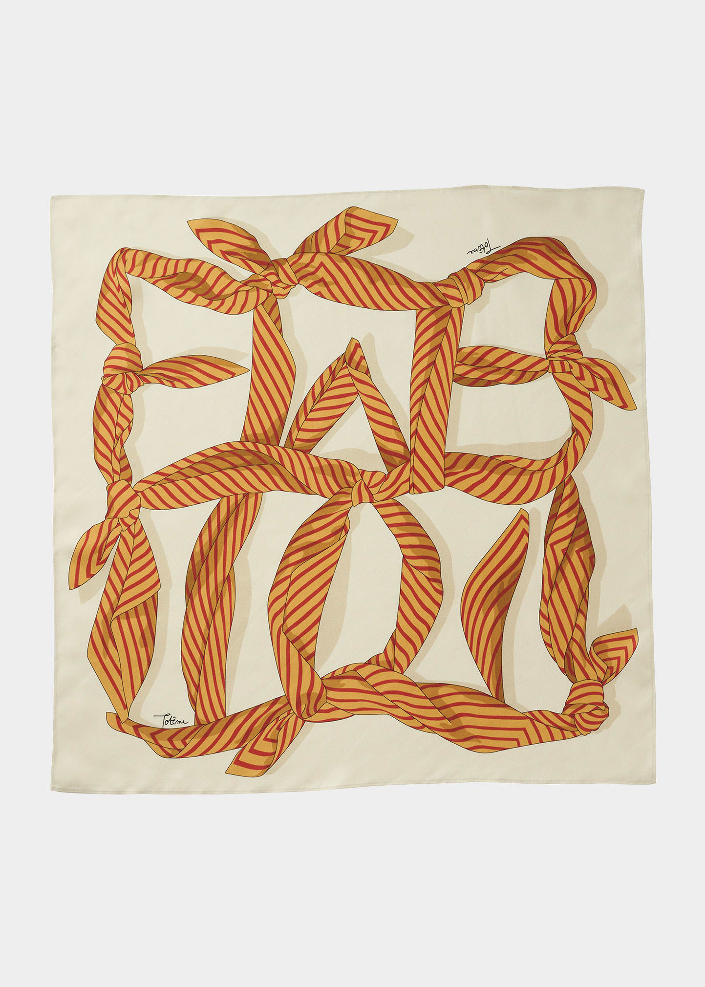 Bergdorf Goodman Toteme Knotted Monogram Silk Scarf 240.00