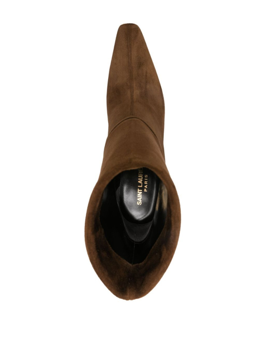 Brown Suede Logo Boots