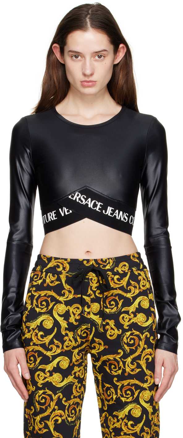 Versace V-Emblem Crop T-Shirt