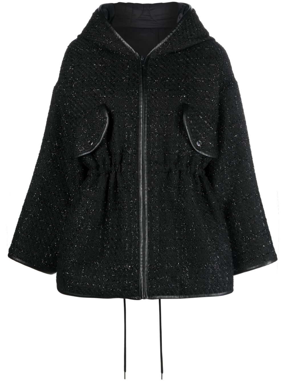 마쥬 여성 double face hooded coat - Black MFPOU01105