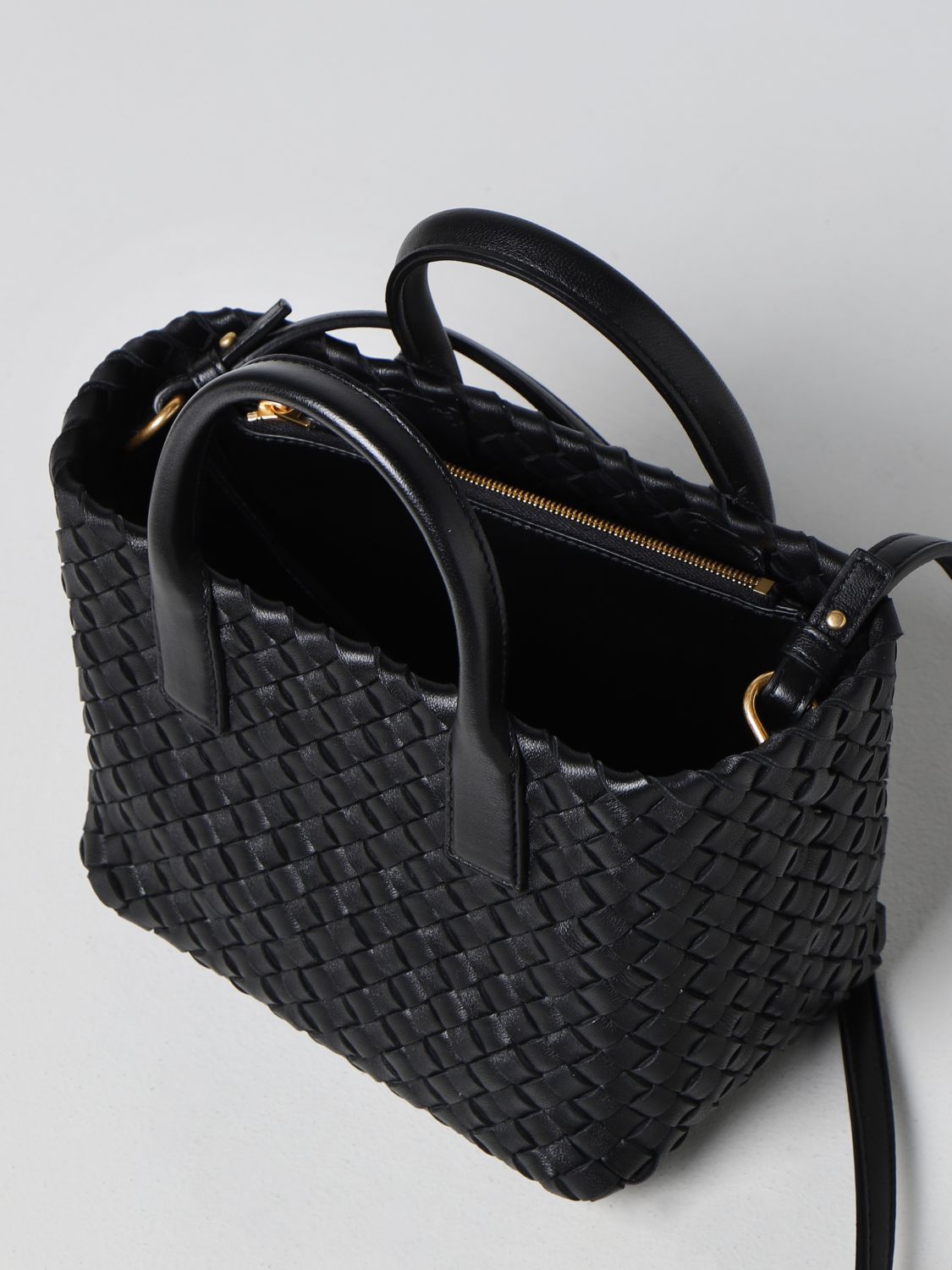 Bottega Veneta Mini Woven Leather Bucket Bag