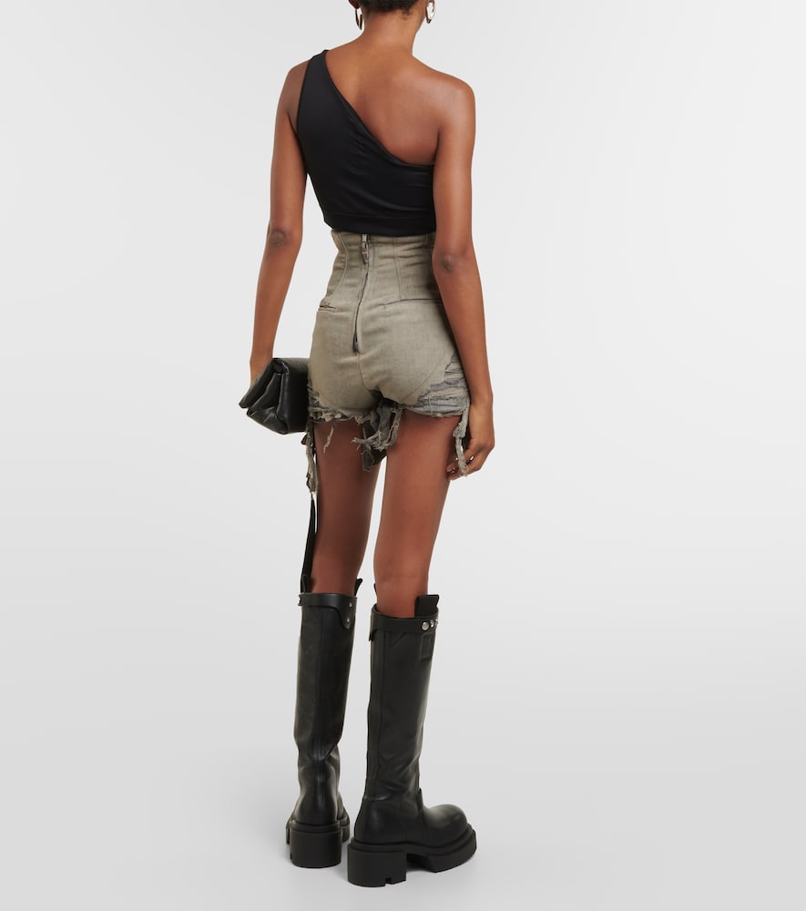 DRKSHDW distressed high-rise denim shorts