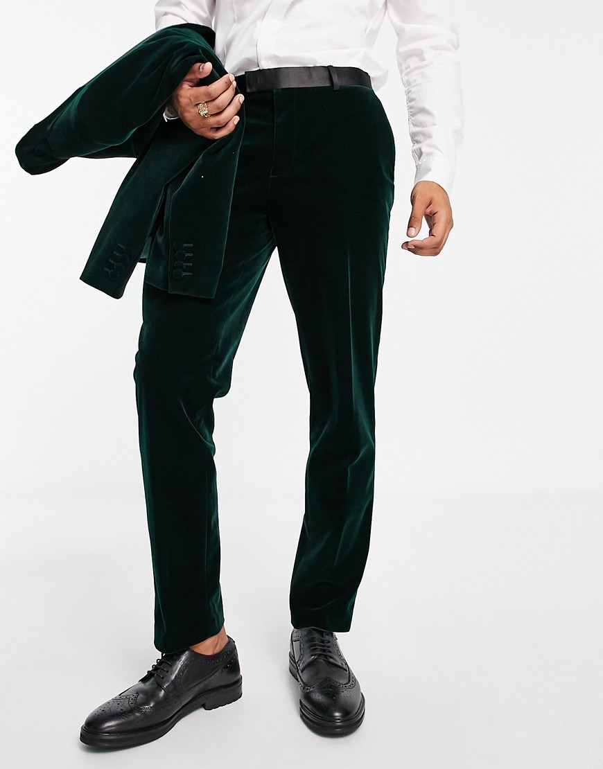 Velvet Trousers Dark Green