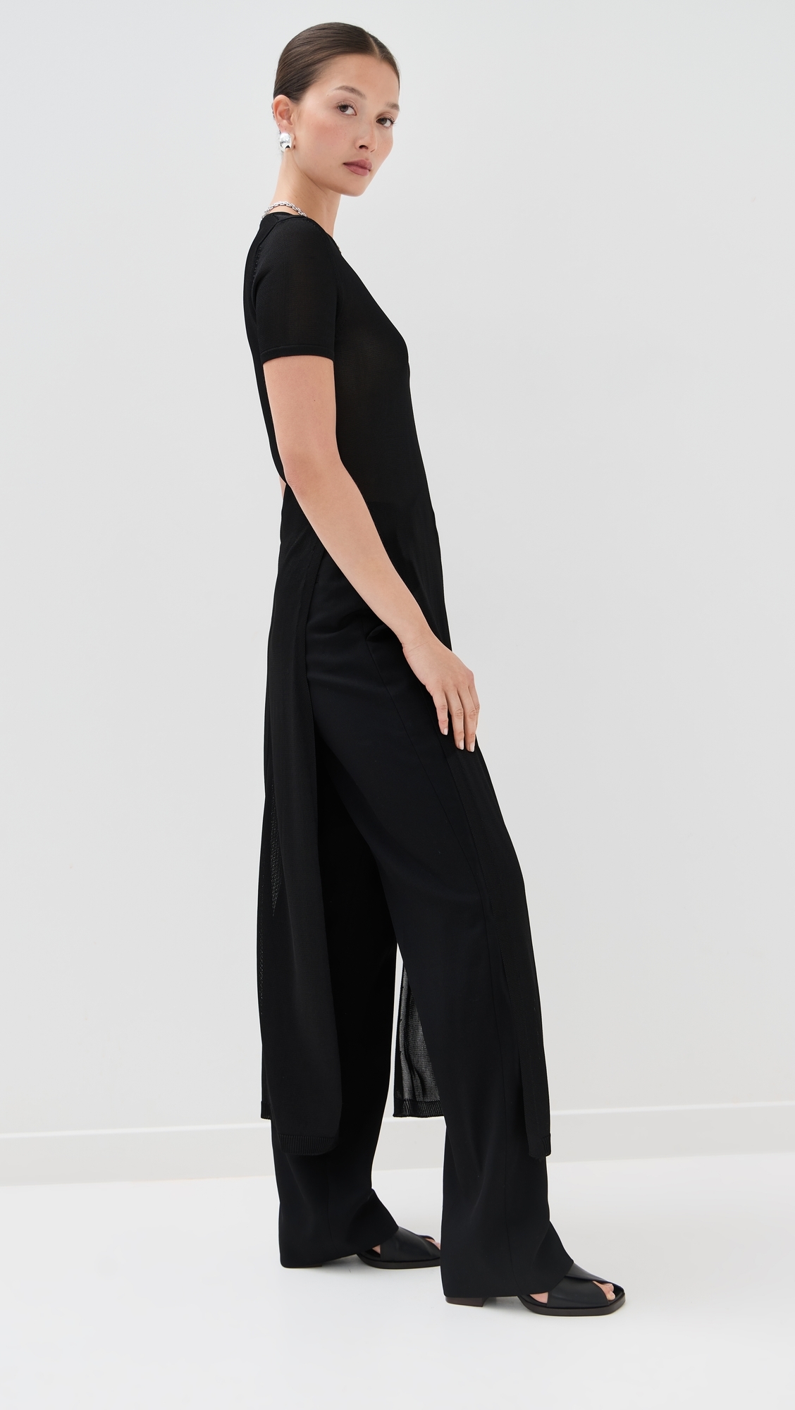 Lemaire Column Dress With Slits Black