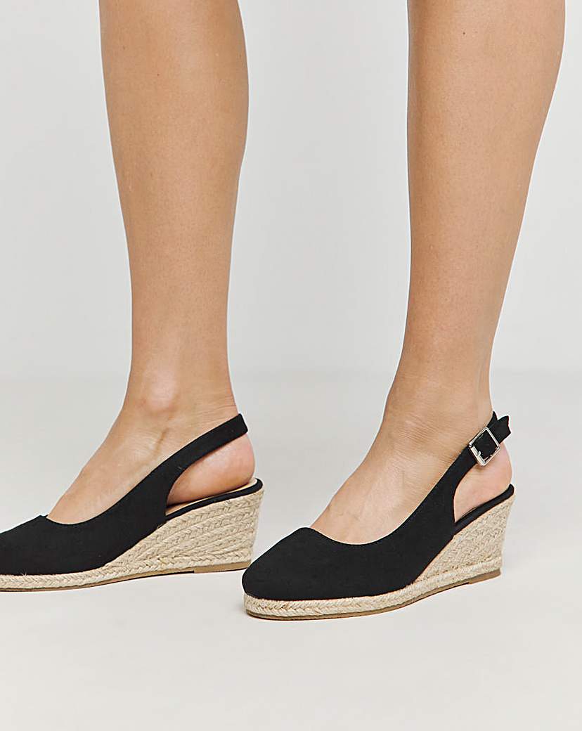 Slingback Wedge Espadrilles EEE Fit