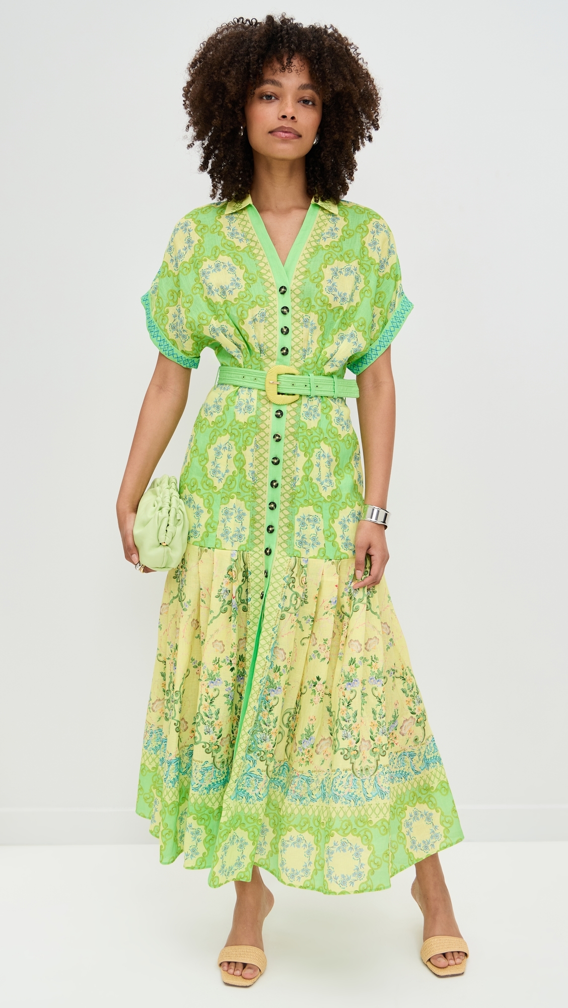 SALONI Riya B Dress Cicchetti Lime