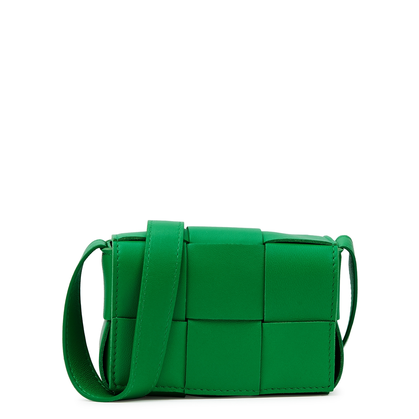 Bottega Veneta Cassette Mini Leather Crossbody Bag - Green