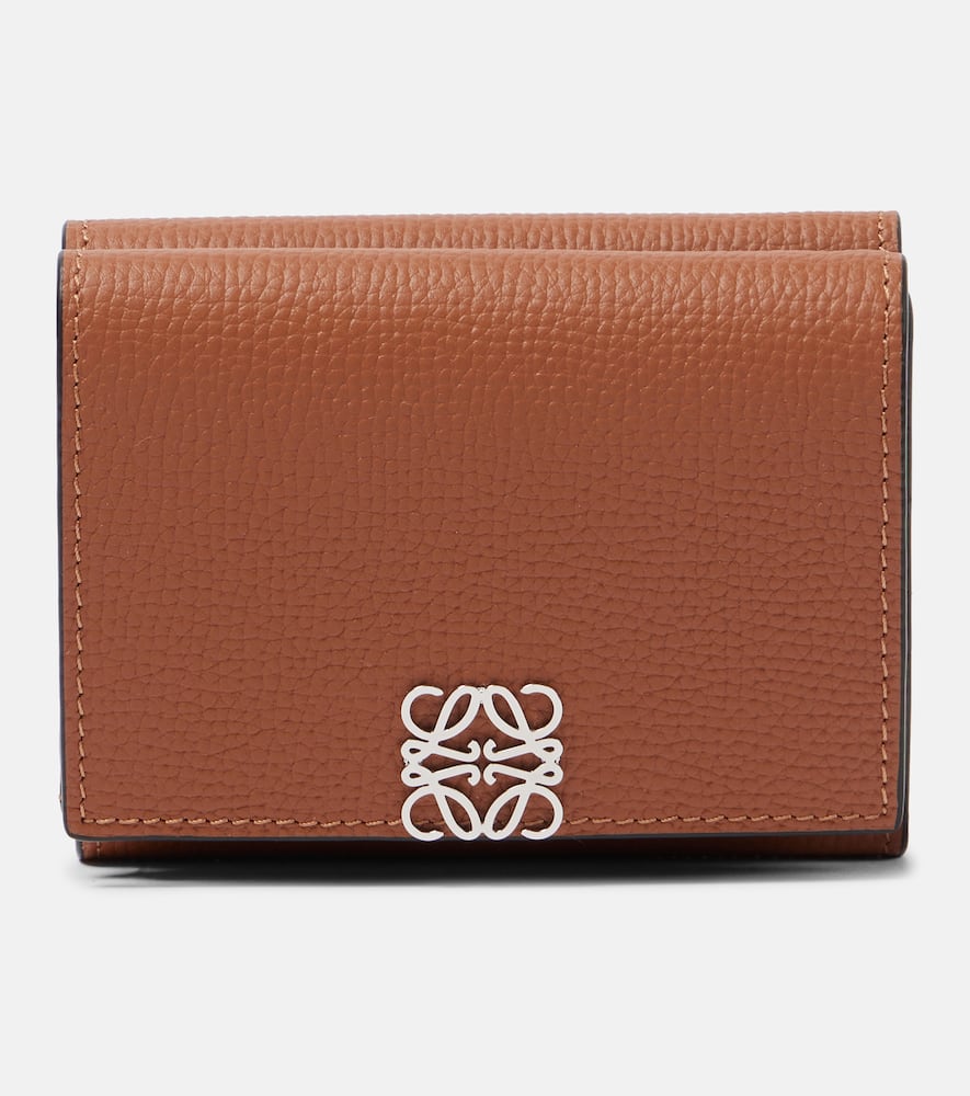 Anagram leather trifold wallet