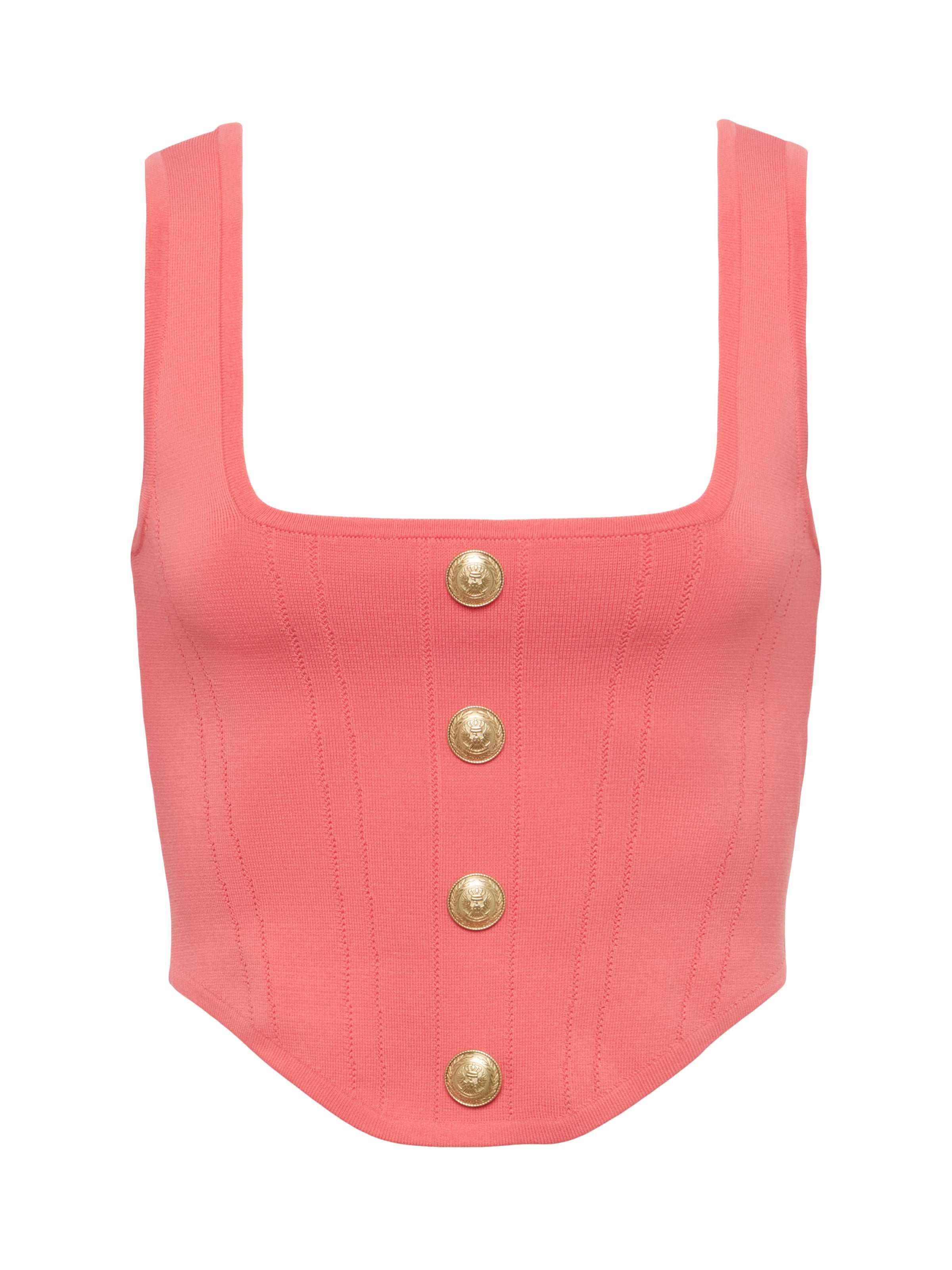 Saga Top In Coral Rose/gold