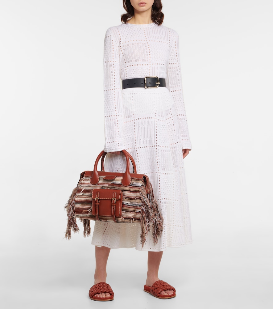 Edith Medium cashmere and leather tote