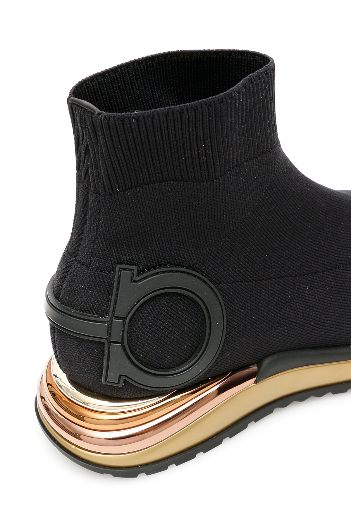 Salvatore Ferragamo Gardena Sock Sneakers Black