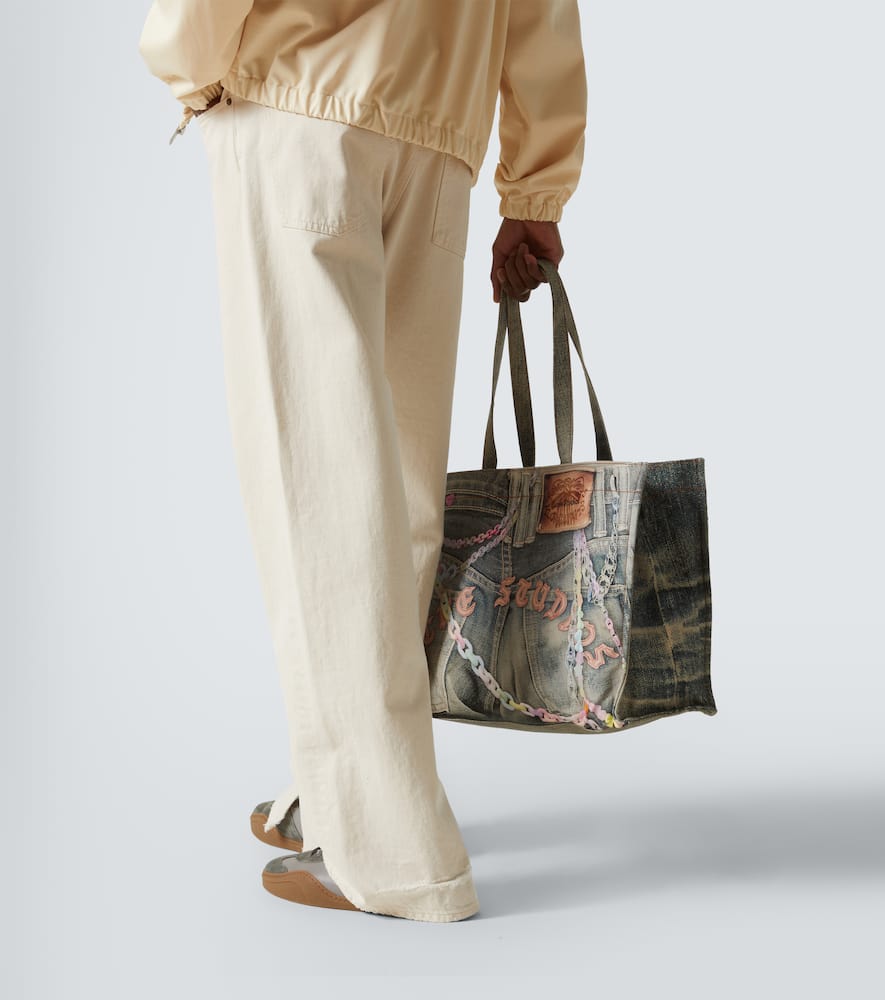 Trompe l'oeil canvas tote bag