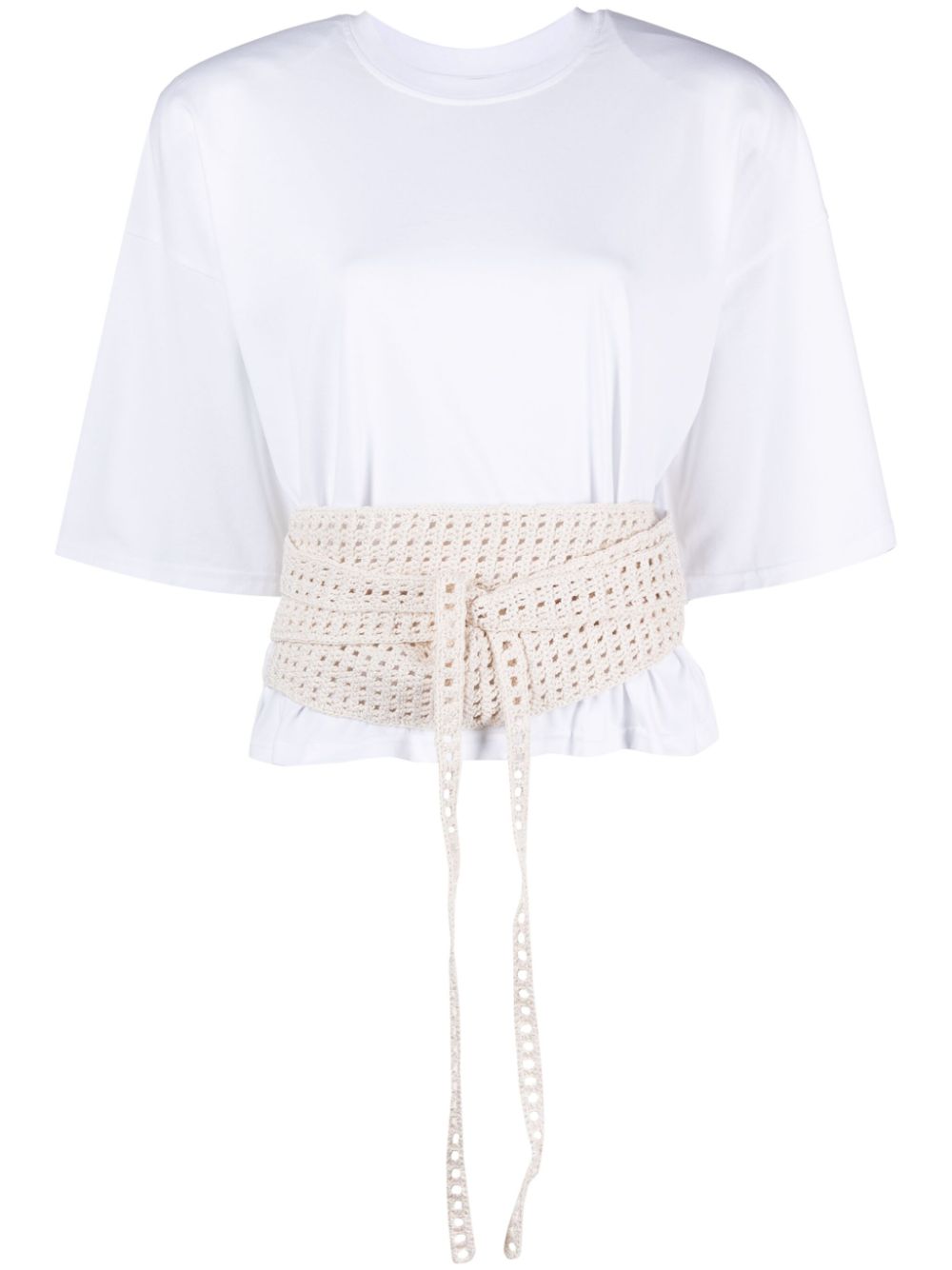The Mannei 여성 Turso crochet-wrapping T-shirt - White TURSO