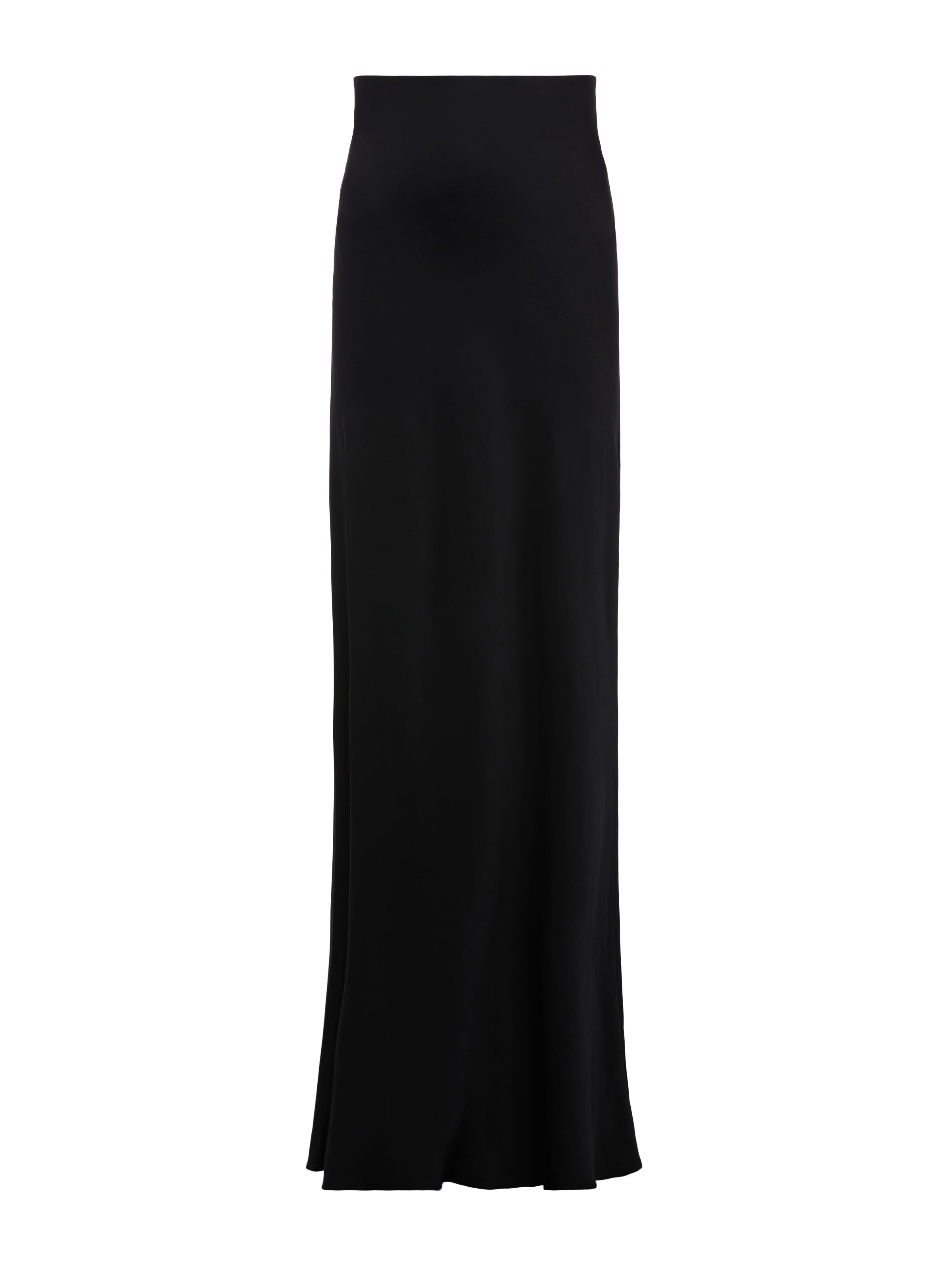Zeta Satin Maxi Skirt In Black