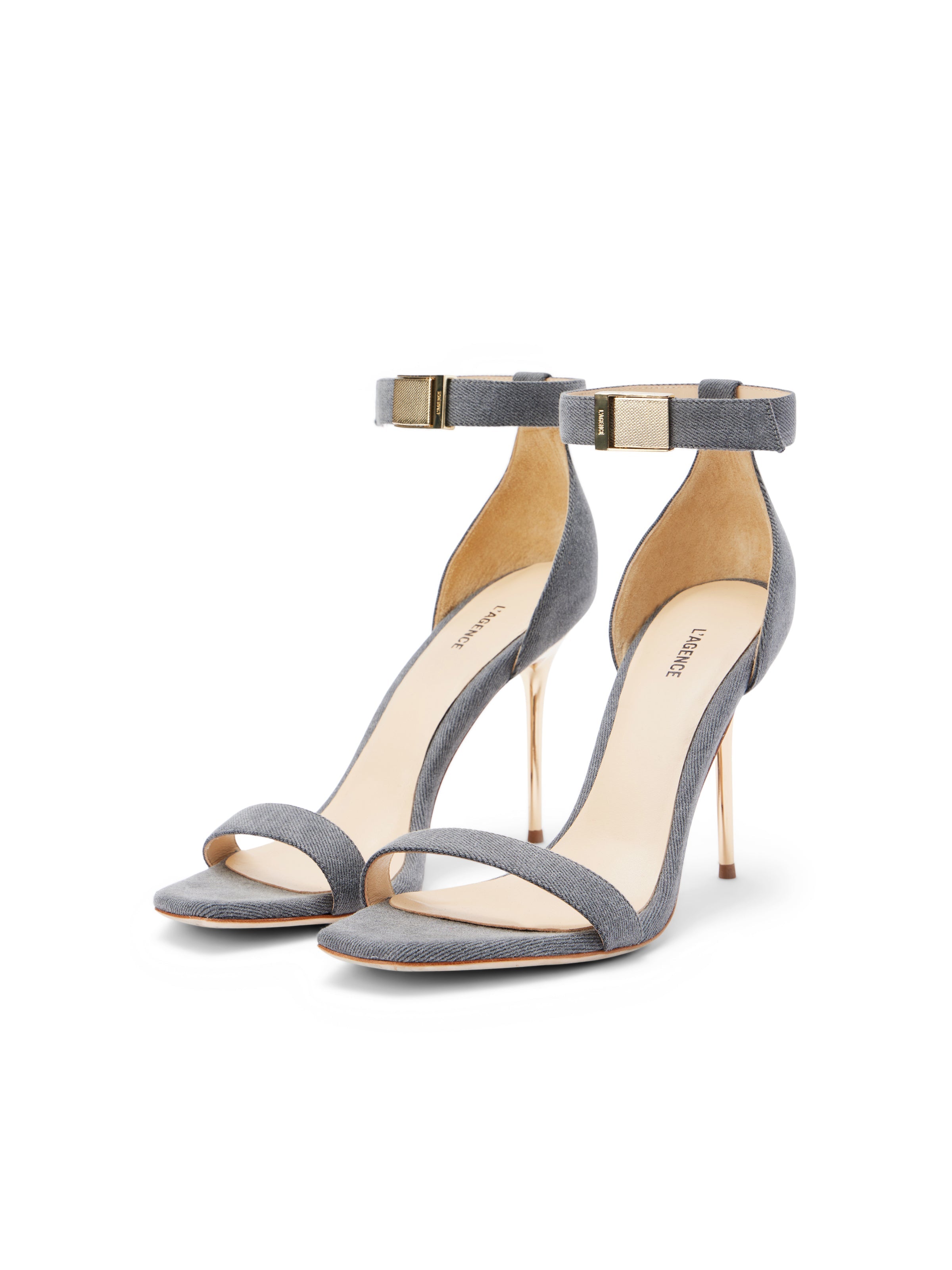 Thea Sandal In Grey Denim