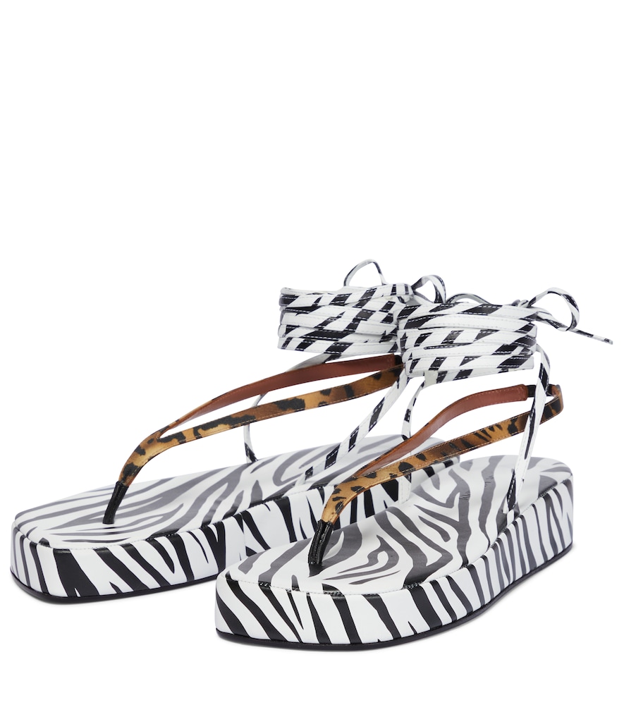 Exclusive to Mytheresa - Jamie printed satin sandals