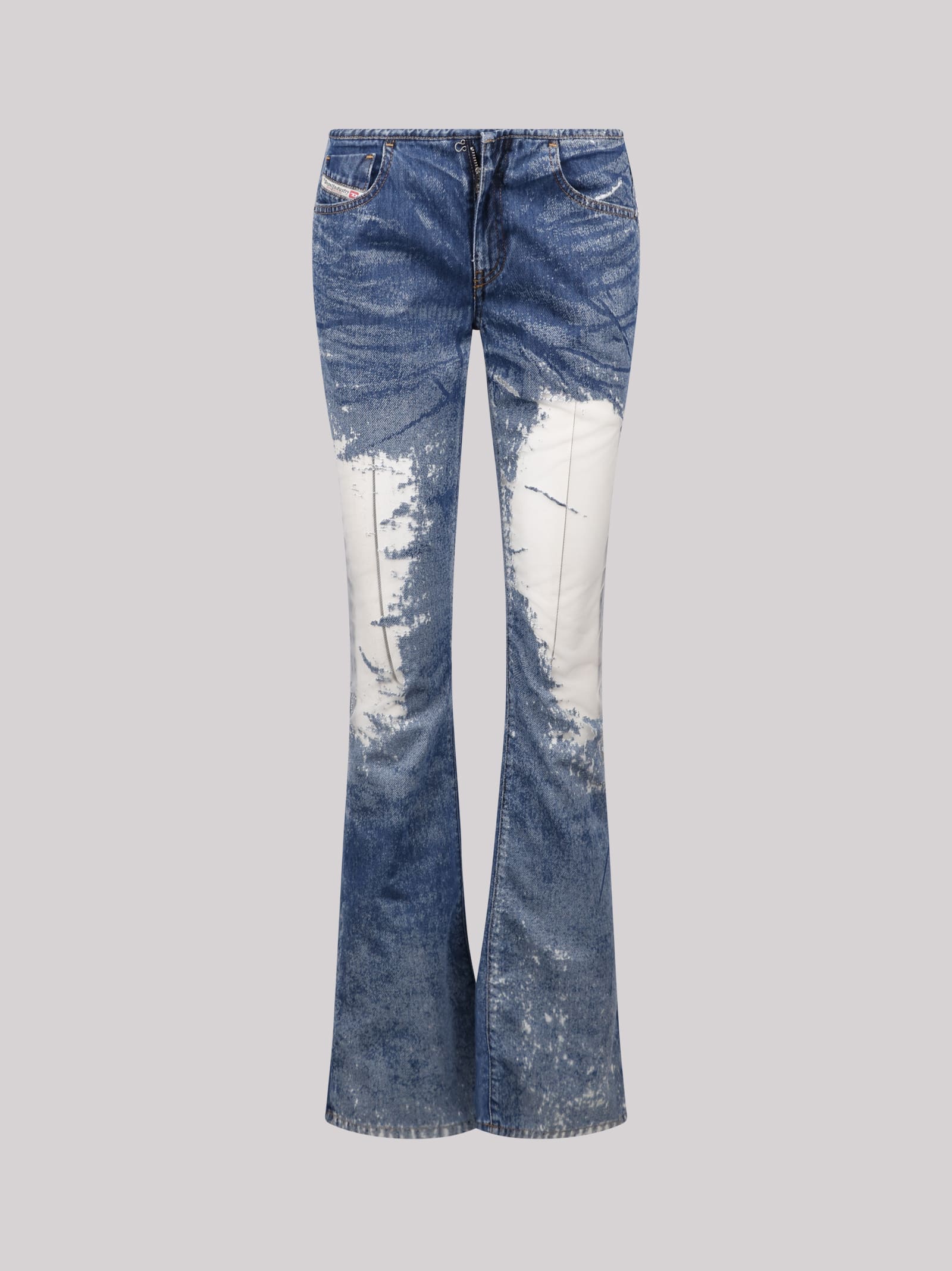 디젤 여성 Mesh Sheer-Panelling Flared Jeans 13638563