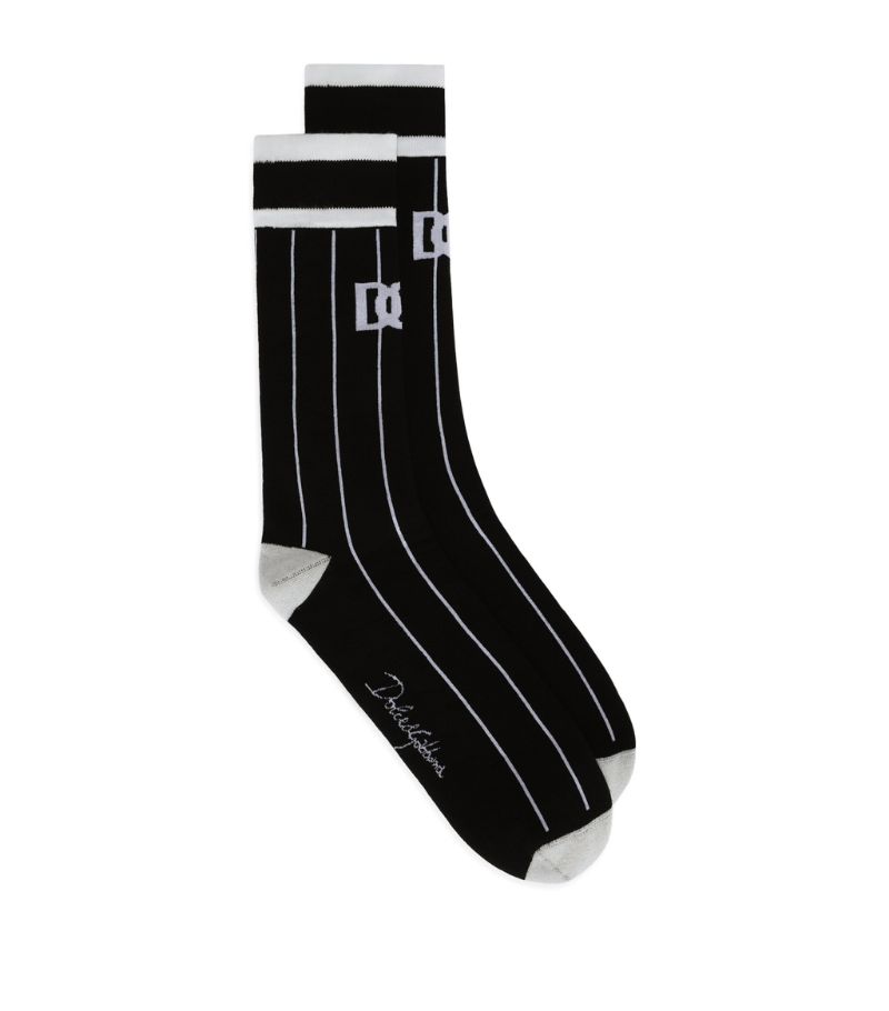 돌체앤가바나 남성 Striped Logo Socks