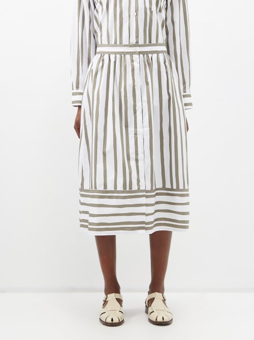 아페쎄 Imelda striped-cotton midi skirt