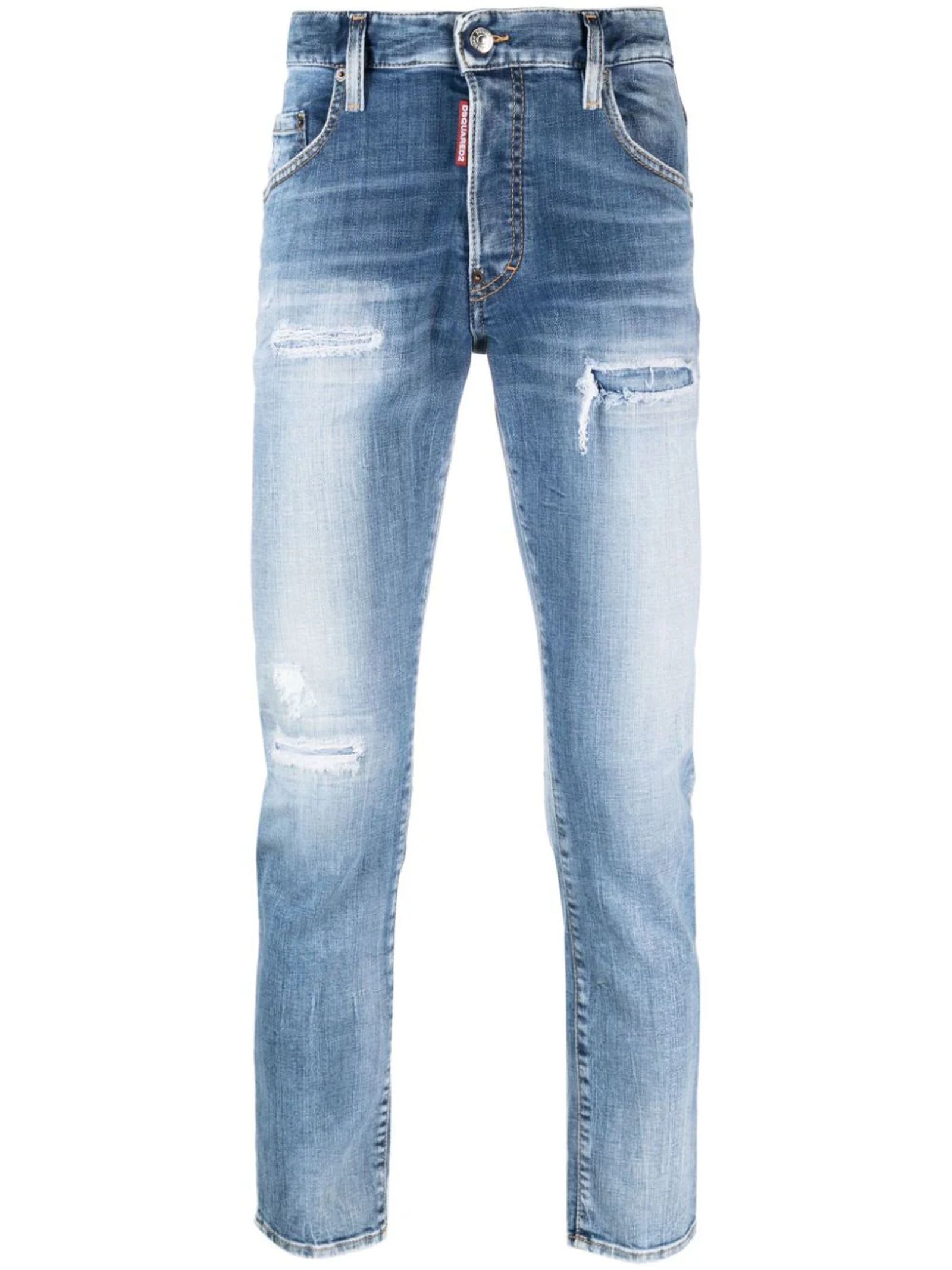 디스퀘어드2 남성 Light Blue Cotton Jeans 13638478