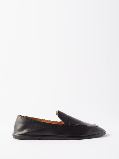 더로우 Canal grained-leather loafers